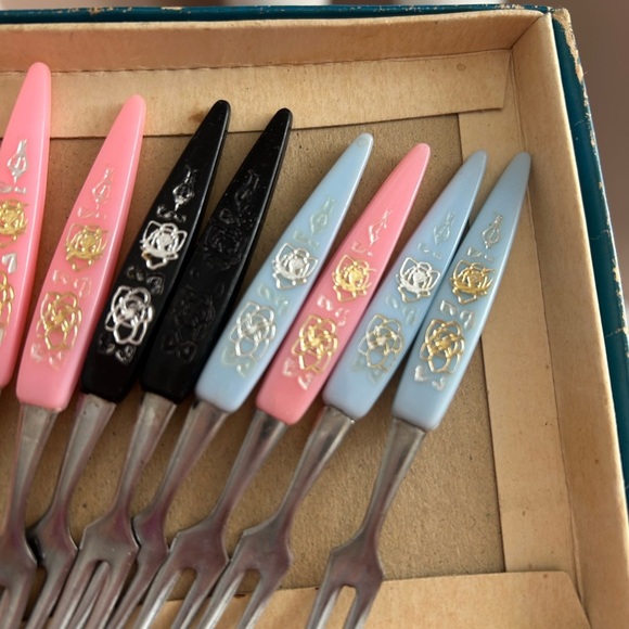 4/$50 Little Fork Stainless Steel Set of ten for fondu fruit serving 💜 - Picture 7 of 8